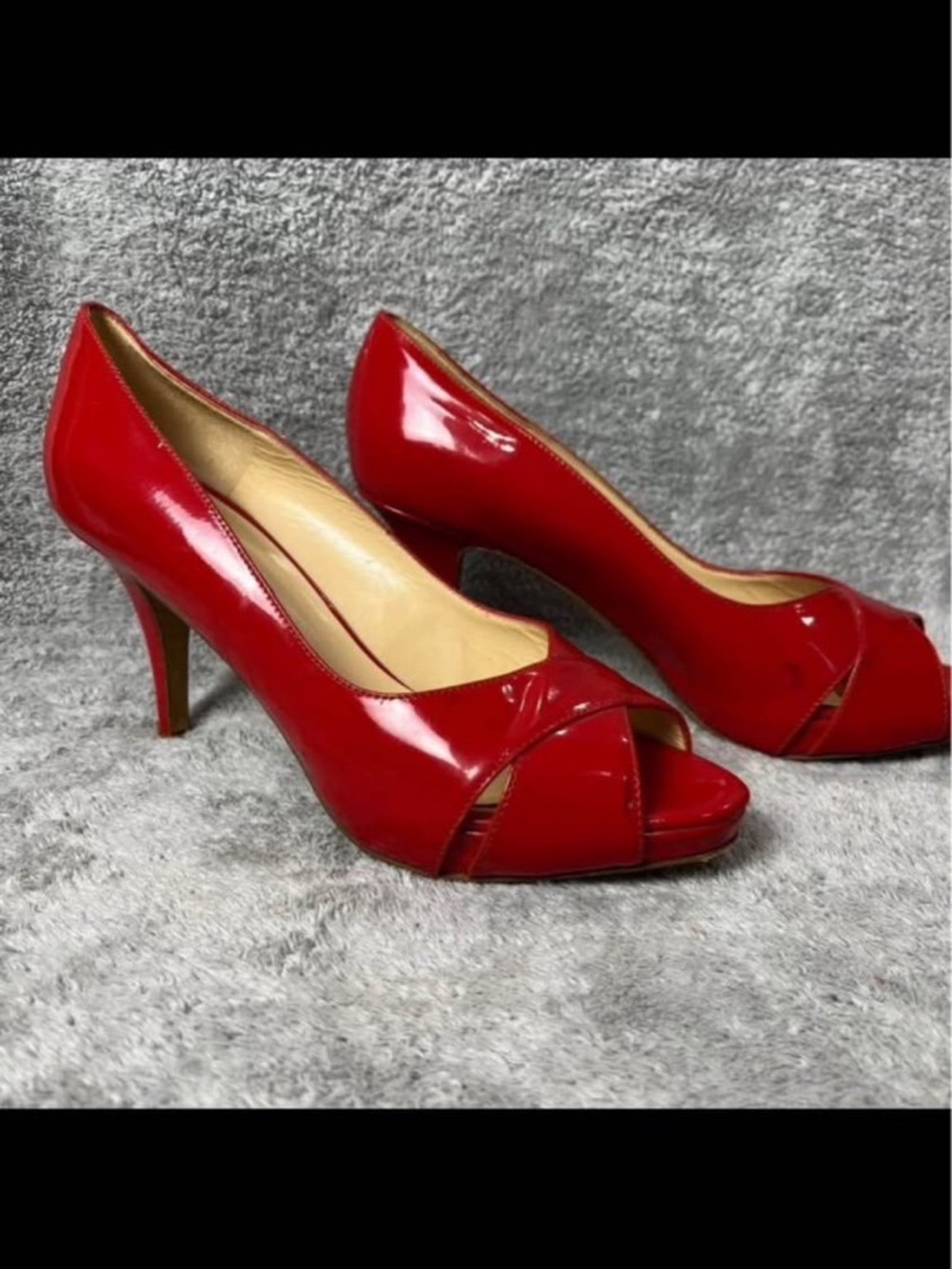 Kate spade Red Patent Peep-Toe High Heels size 6.5